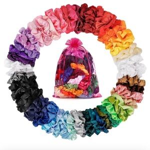 Colorful Satin Scrunchies Set